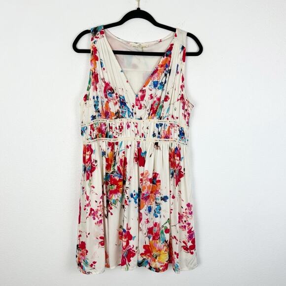 Entro Floral Mini Sundress V-Neck Sleeveless Spring Summer Medium - Picture 3 of 9